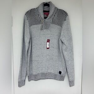 ⭐️ Guess Men’s Gray Marled Clay Shawl Sweater Size XL NWT
